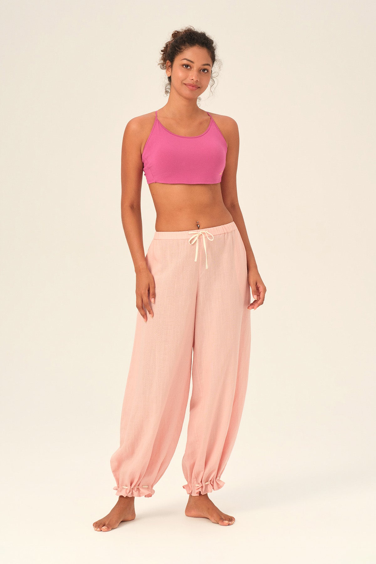 Ophelia Bamboo Cloud Back-Tie Cropped Sports Bra