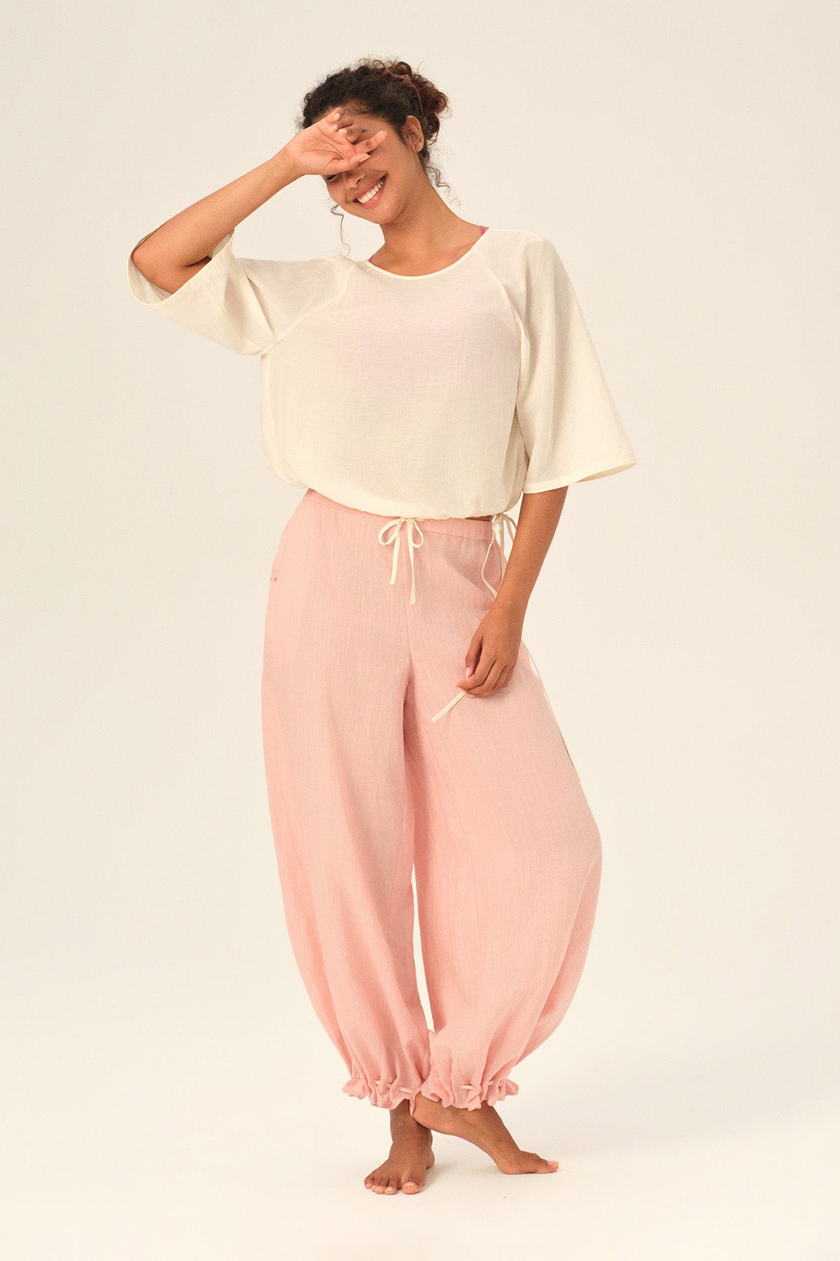 Noelle Tencel Linen Open-Back Loose Cover-Up Top