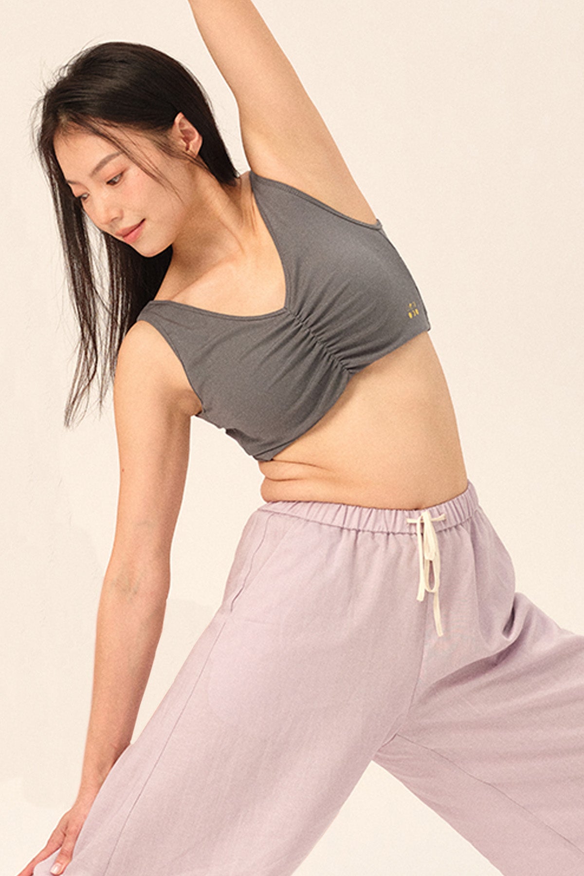 Isolde Tencel Cloud Ruched Twist Wide Strap Bralette