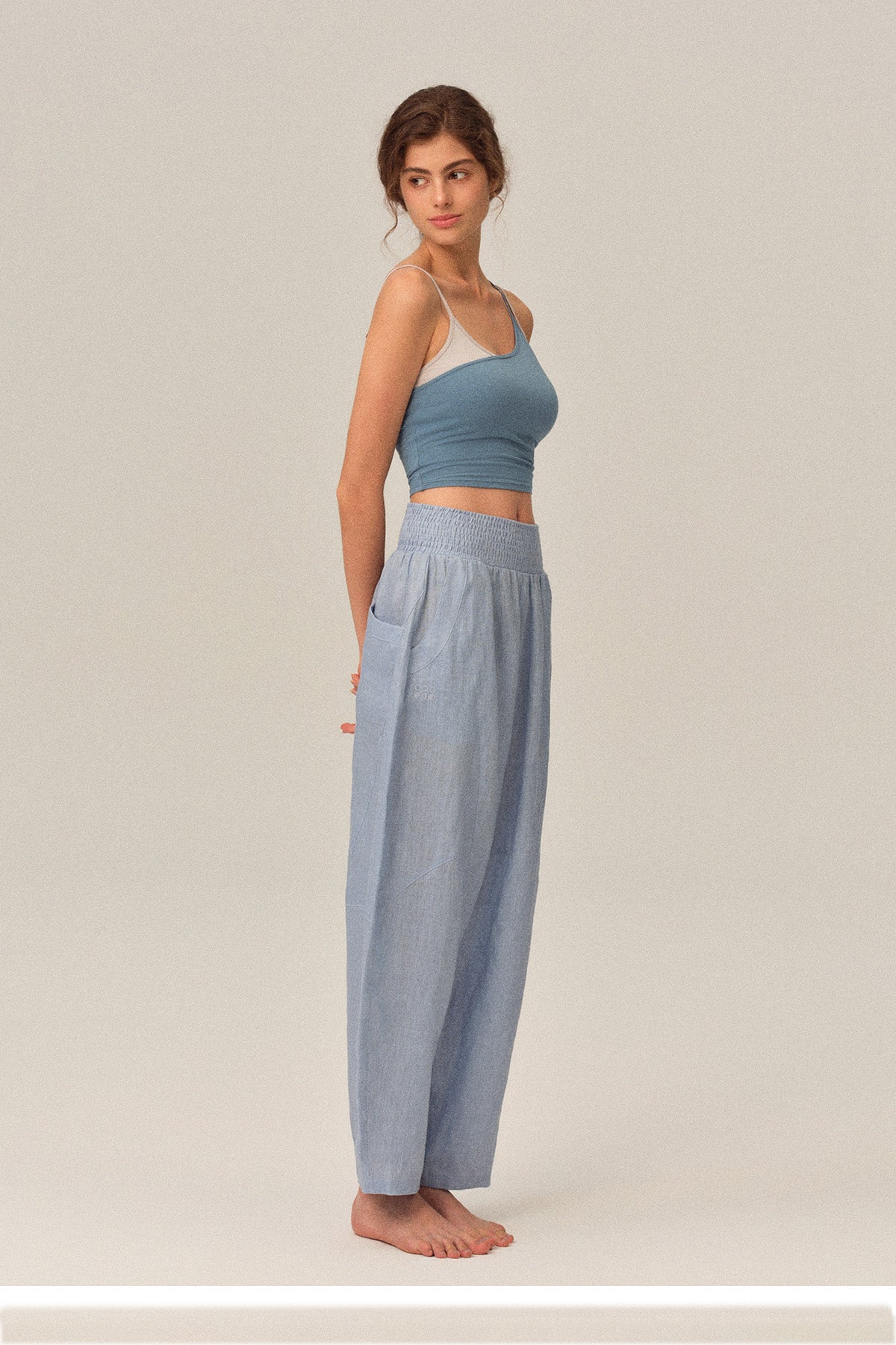Ione 100% Linen Multi-Panel Draped Loose Cocoon Pants