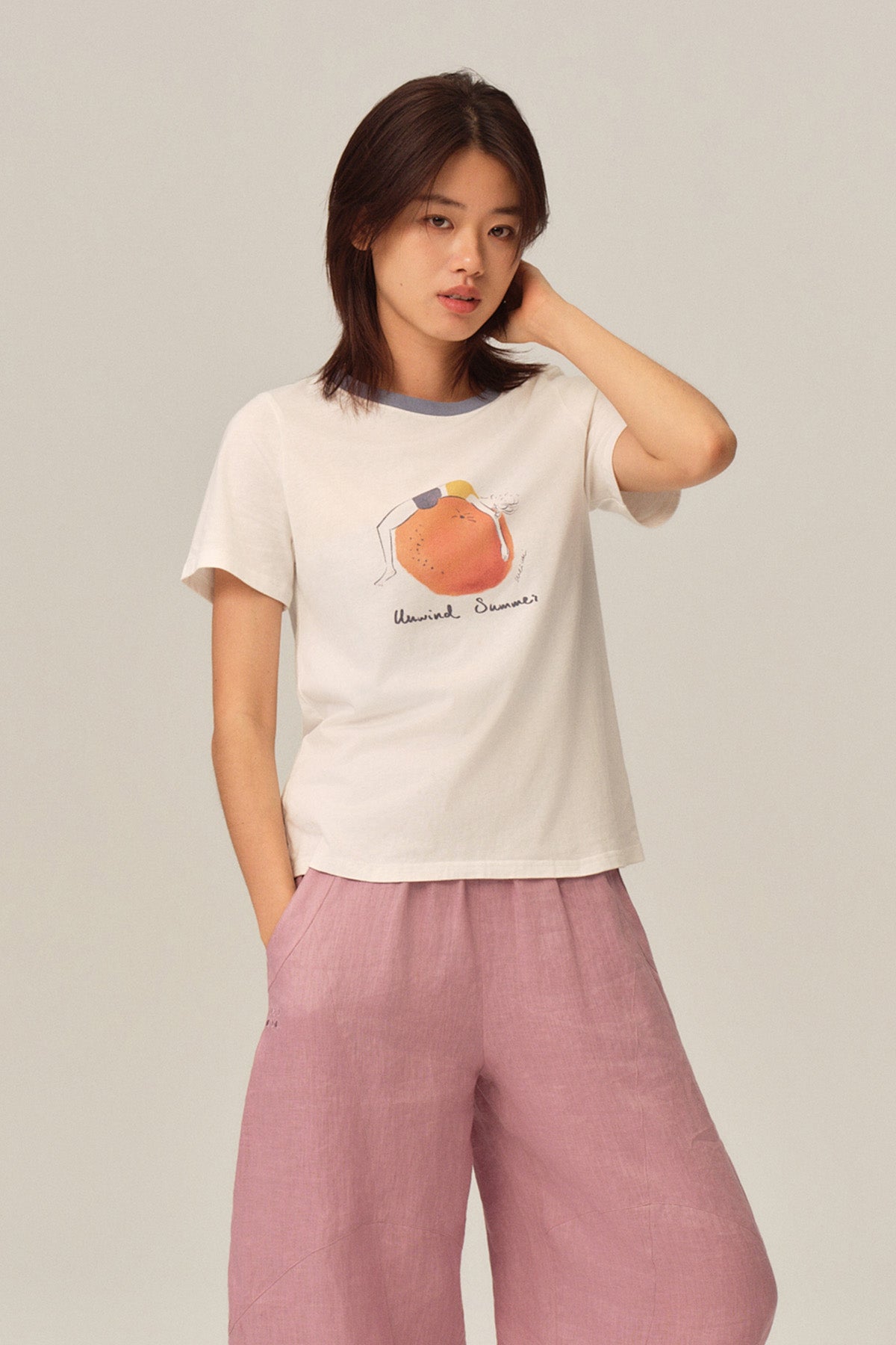 Weiwei Orange Girl Relaxed Cotton T-Shirt