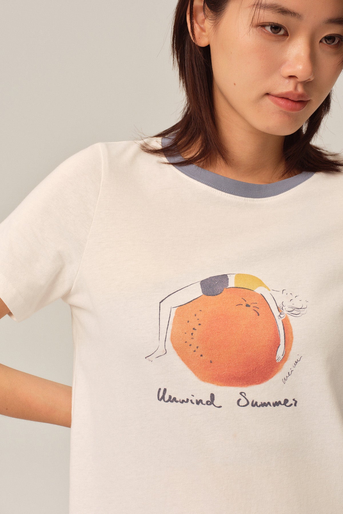 Weiwei Orange Girl Relaxed Cotton T-Shirt
