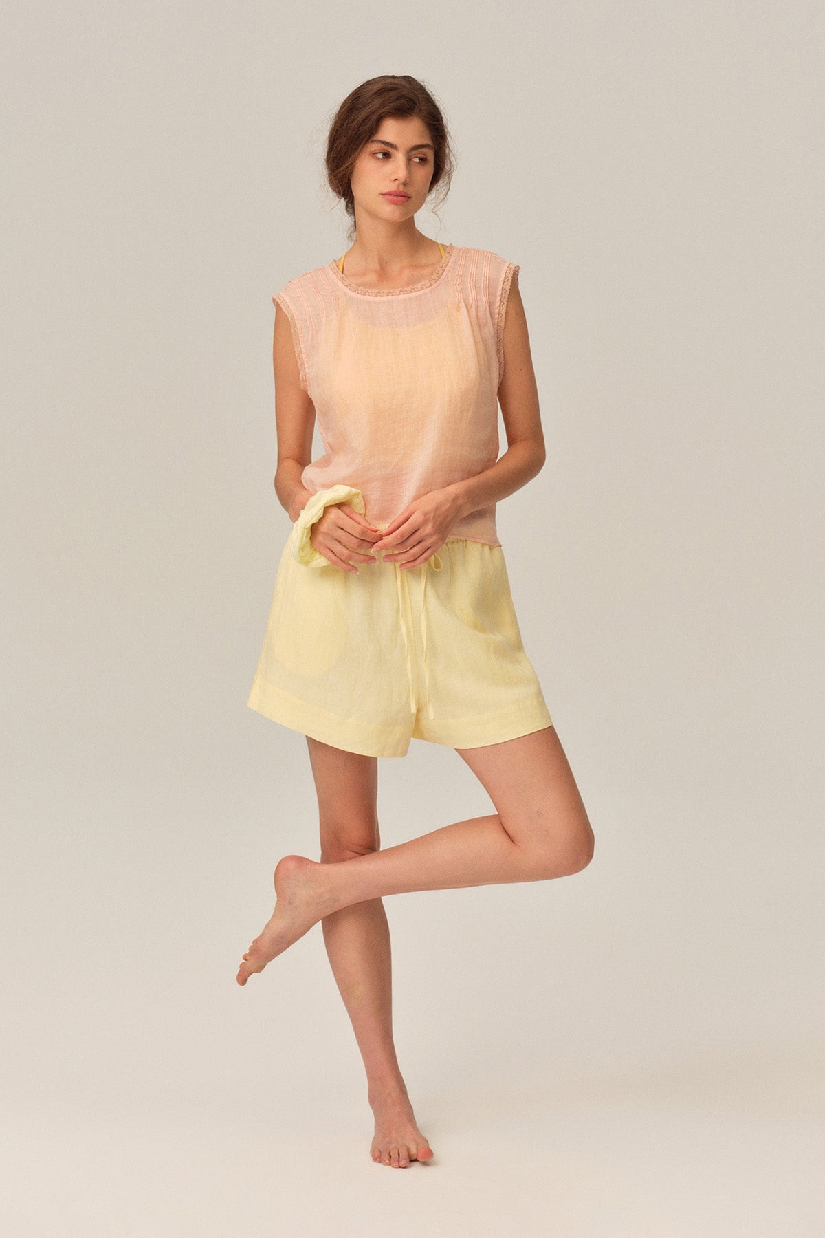 Maren 100% Ramie Loose Drop Shoulder Top
