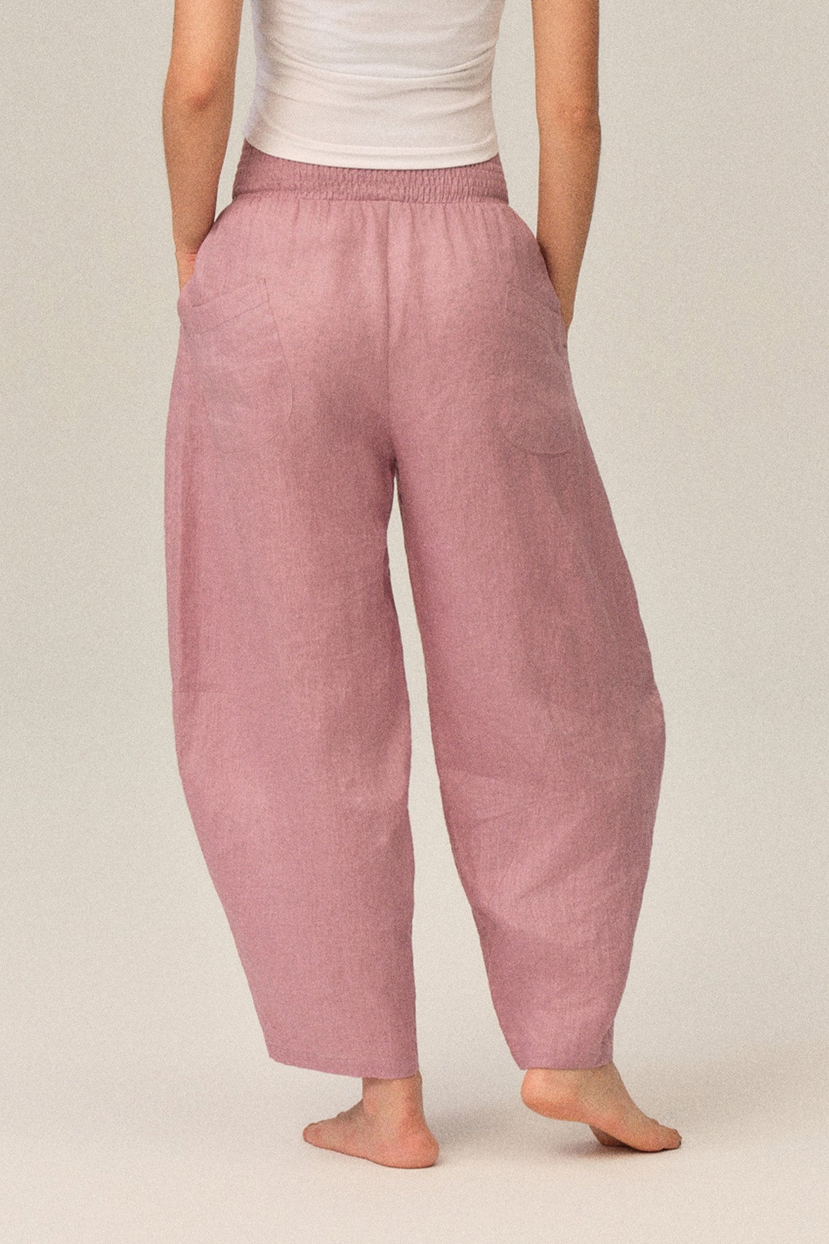 Ione 100% Linen Multi-Panel Draped Loose Cocoon Pants
