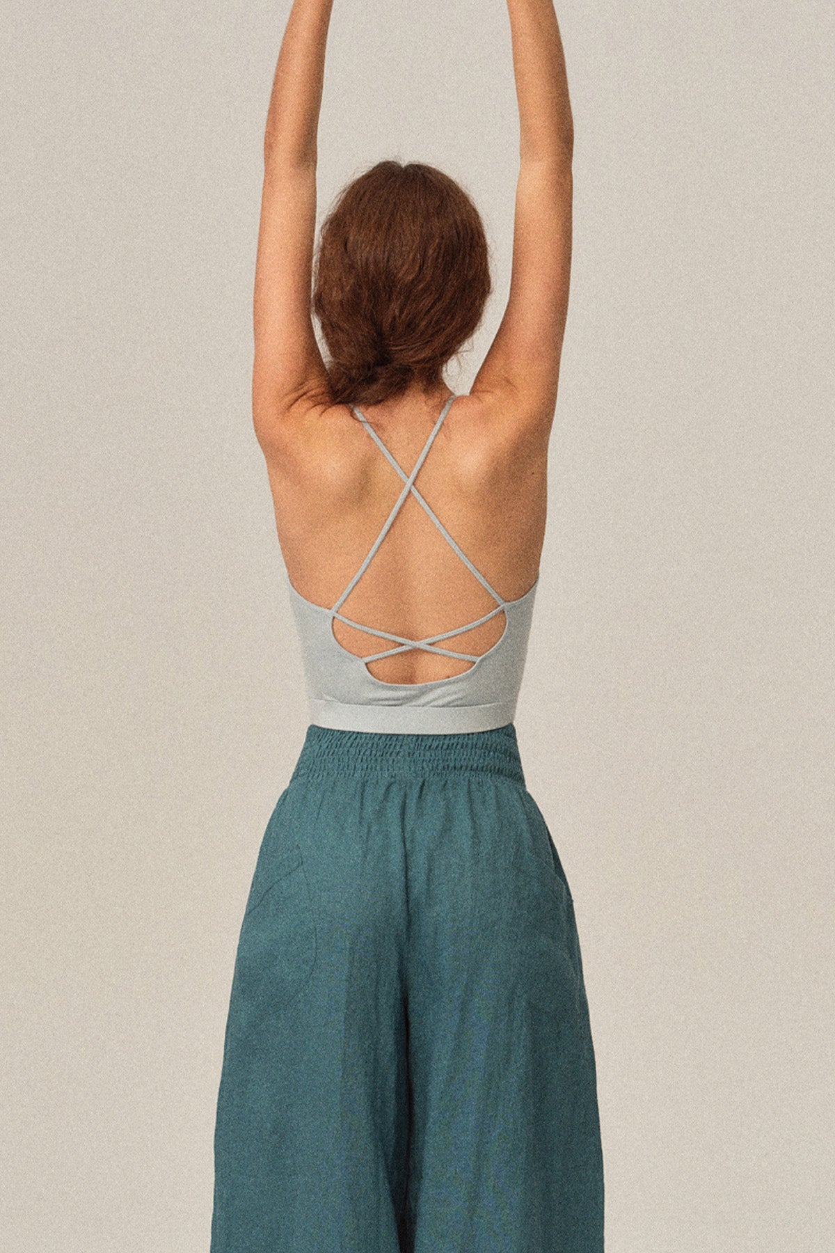 Seraphina Bamboo Fiber Ruched Crop Tank Top