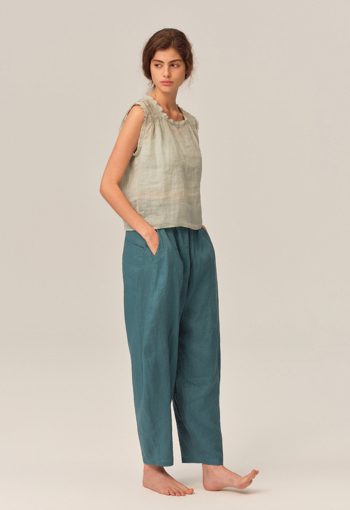 Maren 100% Ramie Loose Drop Shoulder Top