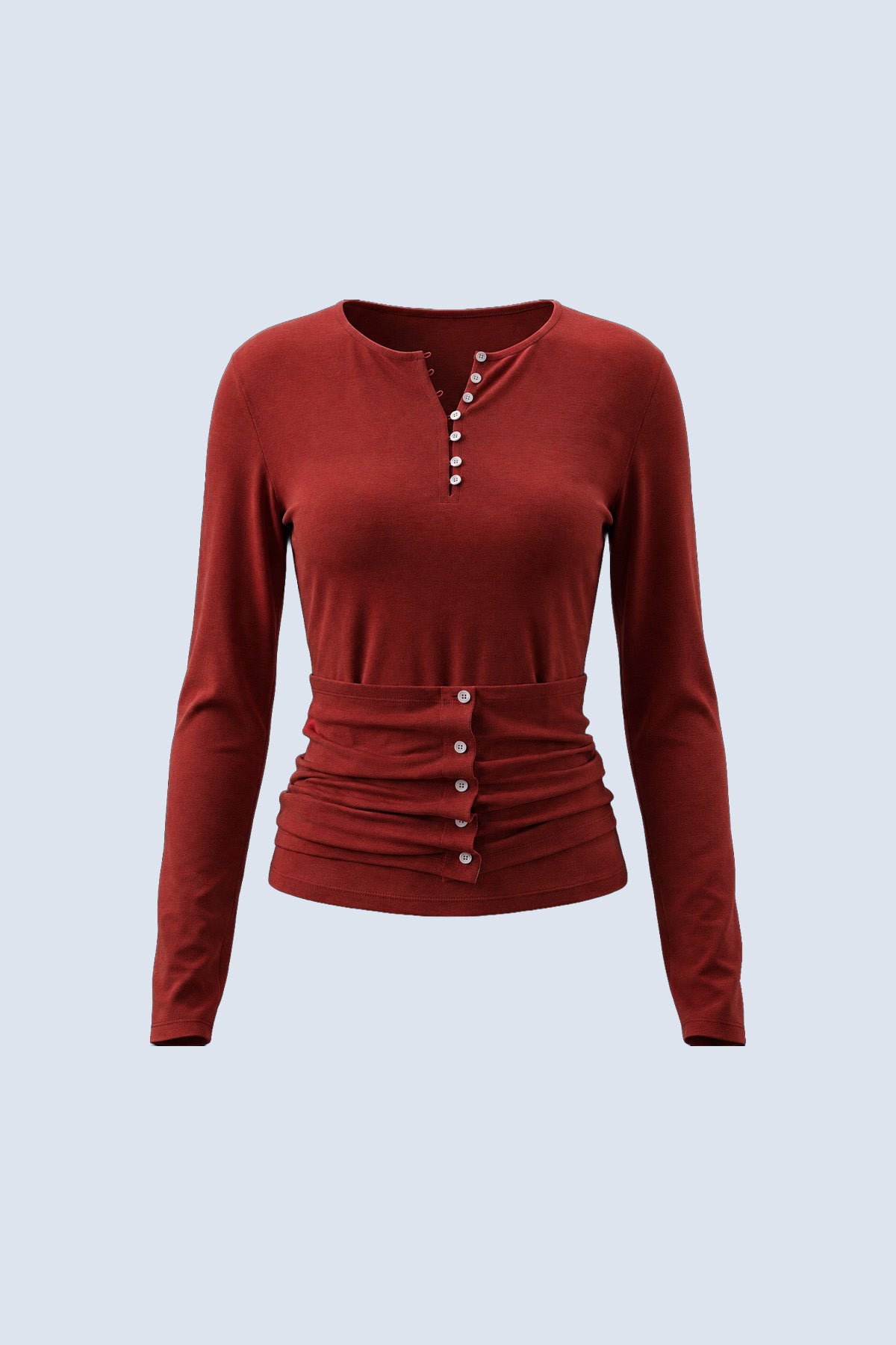 Chloe Henley Wrap Detachable Long-Sleeve Top