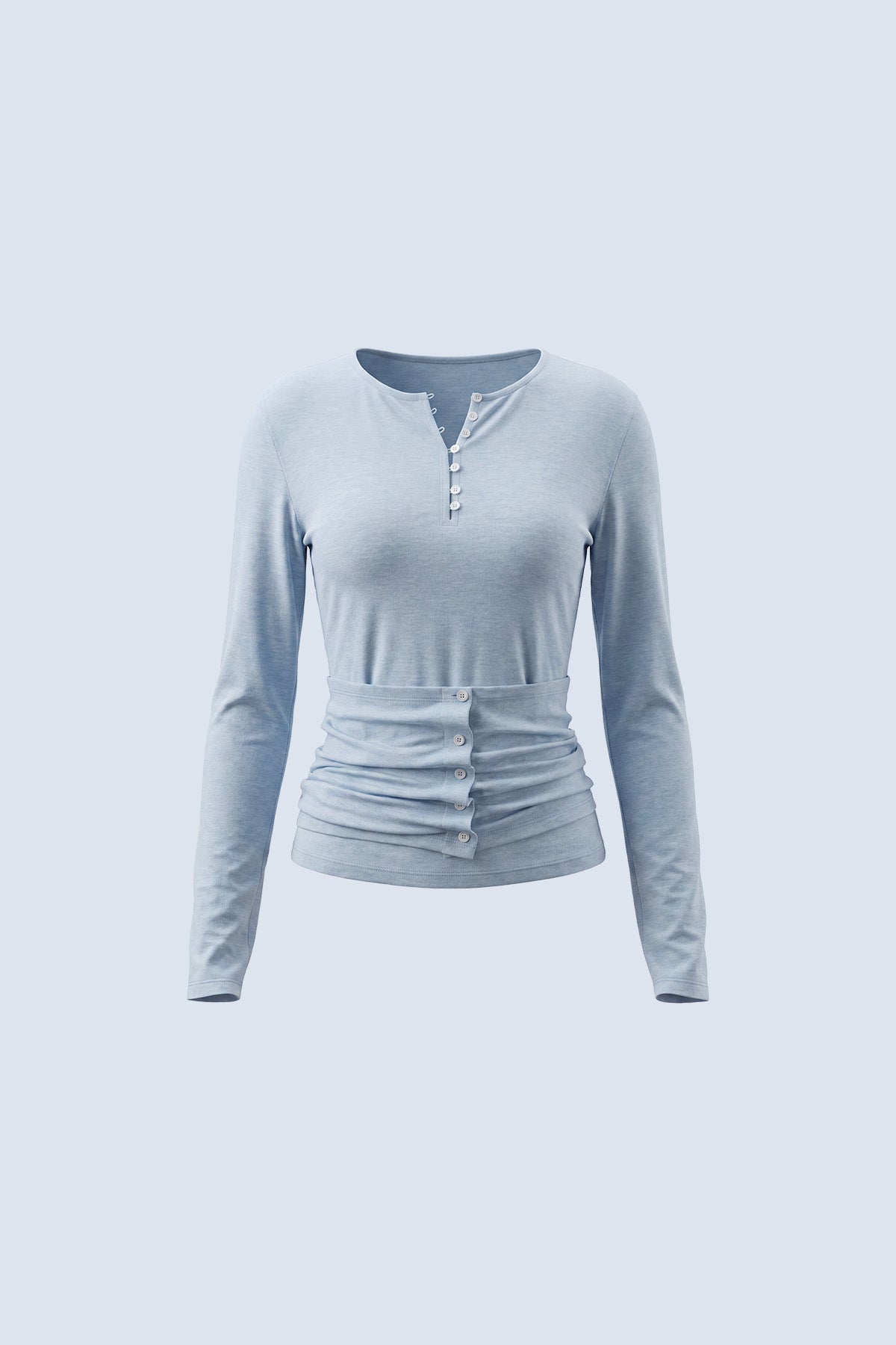 Chloe Henley Wrap Detachable Long-Sleeve Top