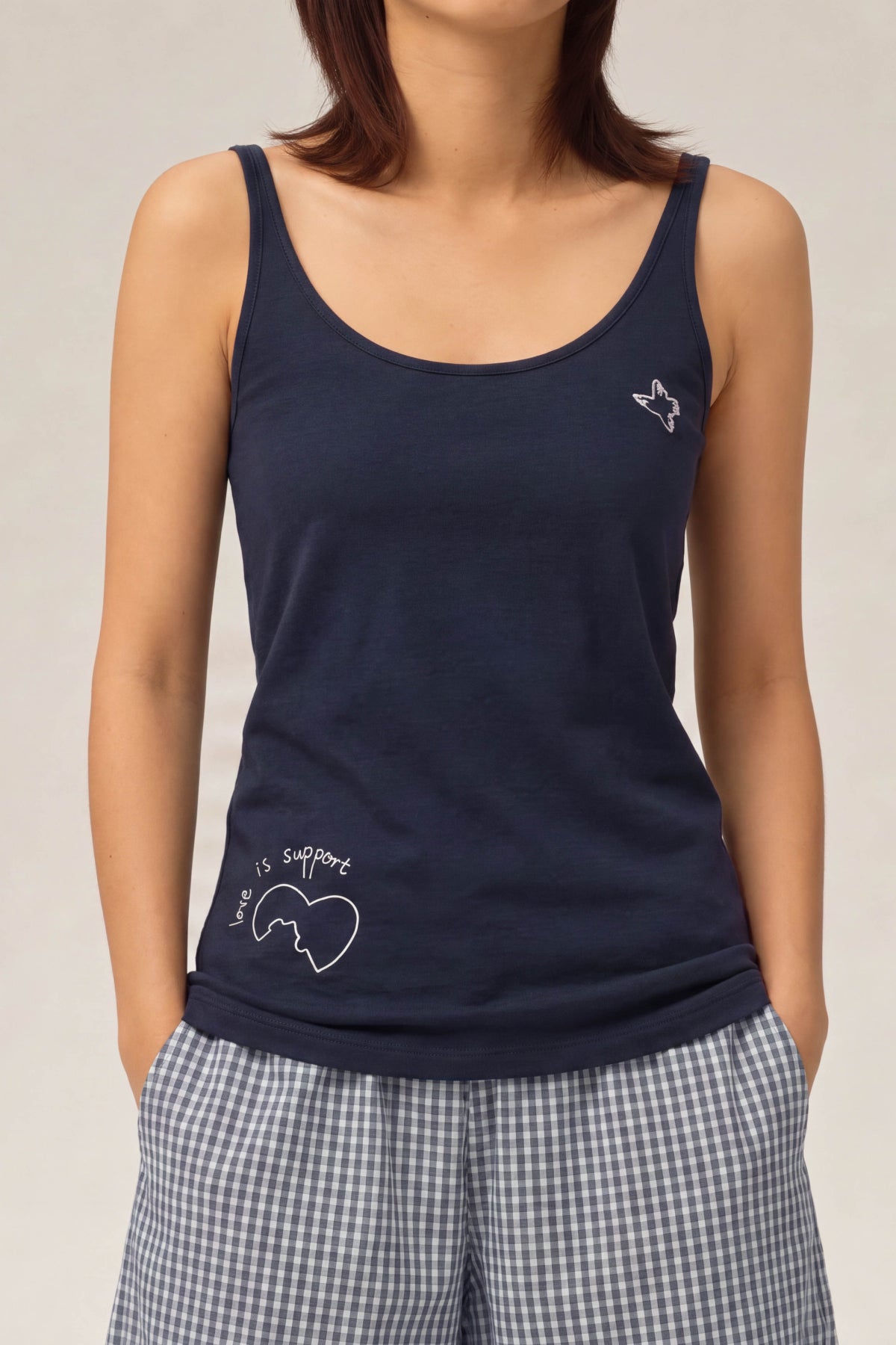 Ava Cloud-Like Embroidered Stretchy Slim-Fit Tank Top