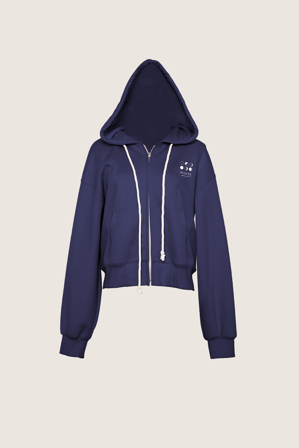 Selene Logo Embroidered Cropped Hoodie Jacket
