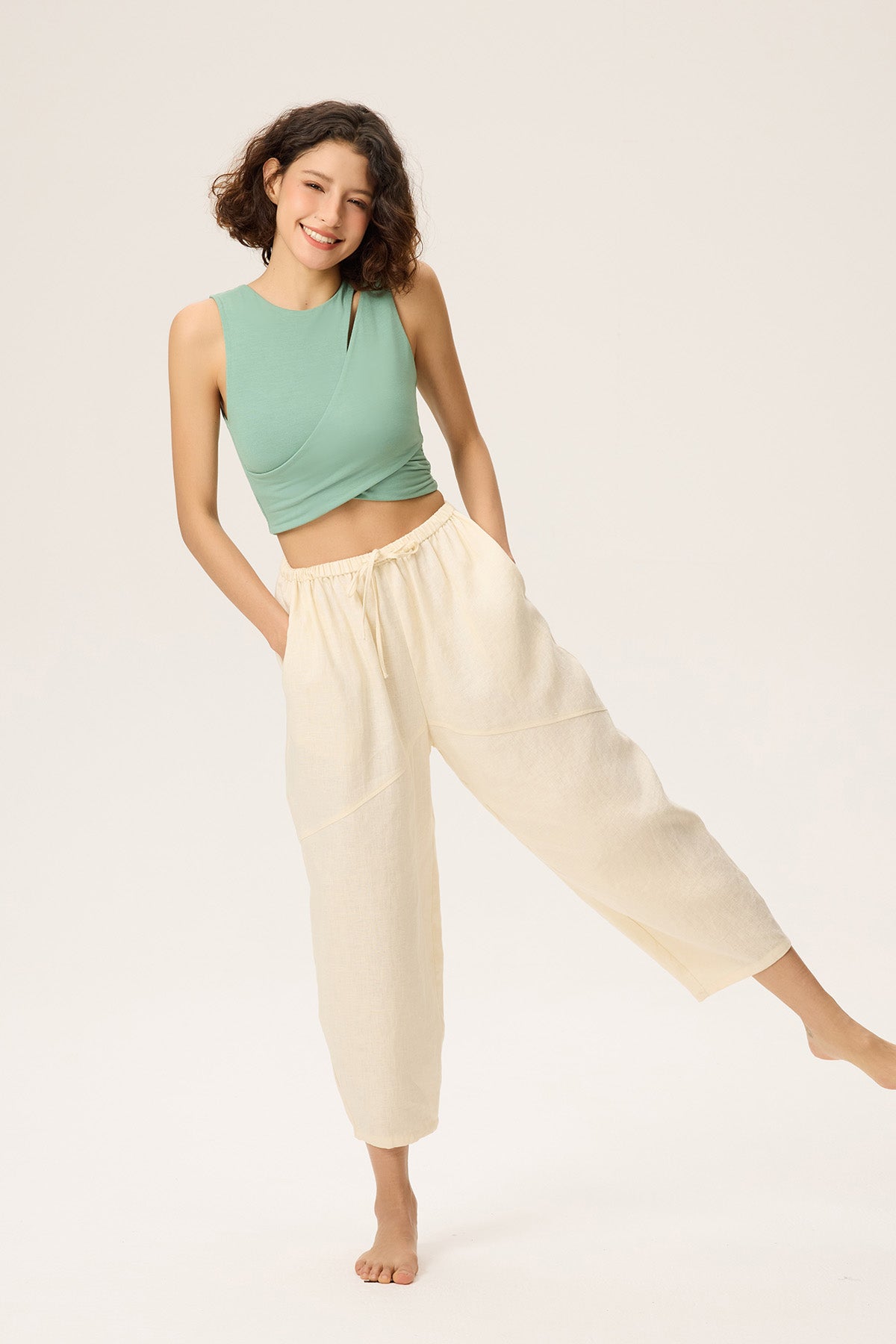 Lennon Linen-Blend Drawstring Relaxed Fit Pants
