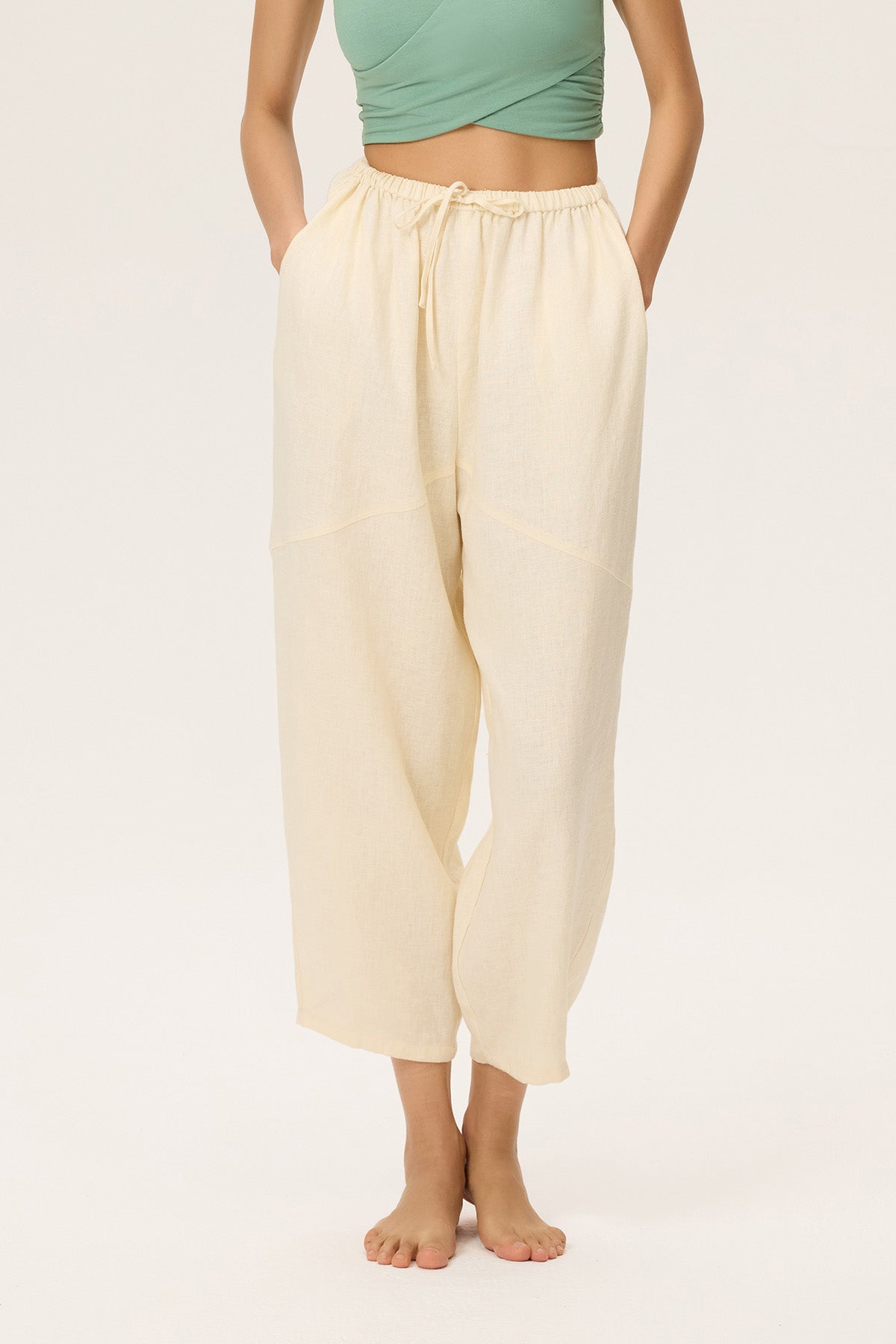 Lennon Linen-Blend Drawstring Relaxed Fit Pants