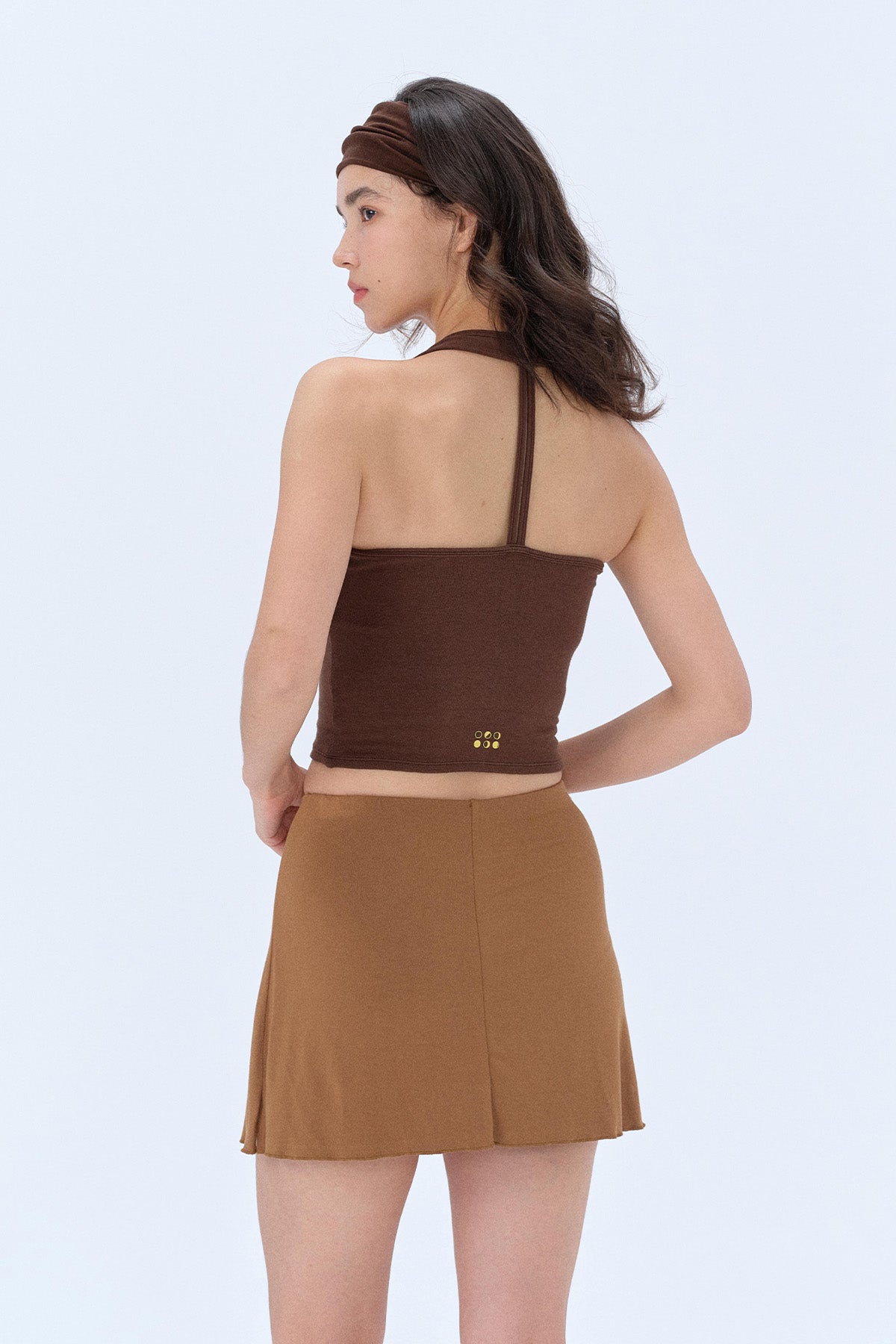 Ava Halter T-Back V-Neck Crop Tank Top