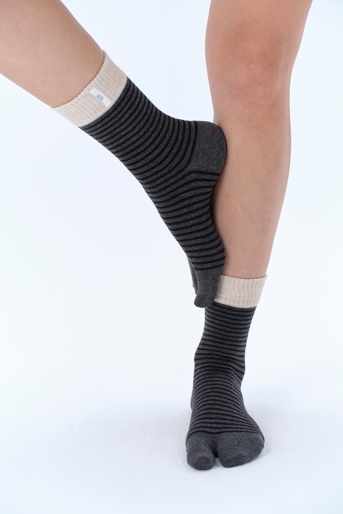 Lily Cotton-Blend Stripe Yoga Toe Socks