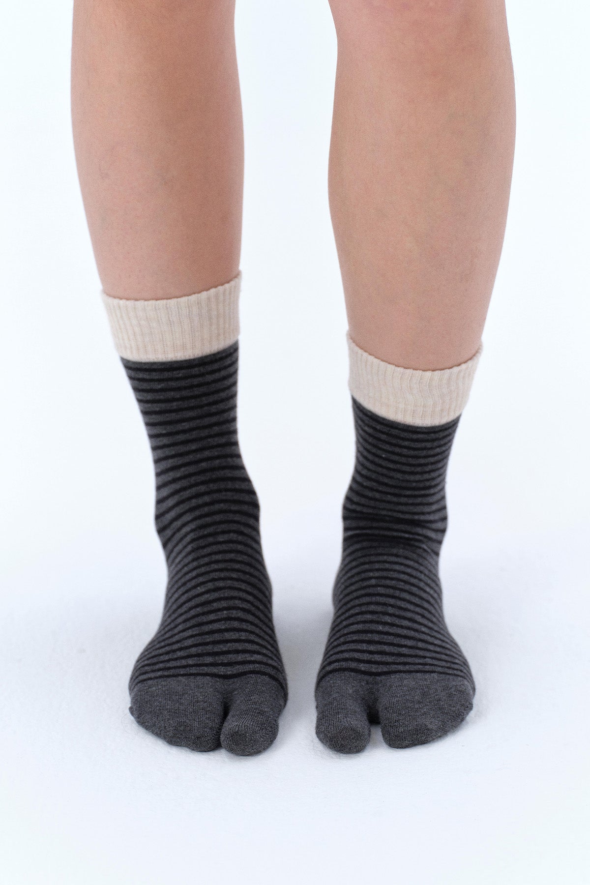 Lily Cotton-Blend Stripe Yoga Toe Socks