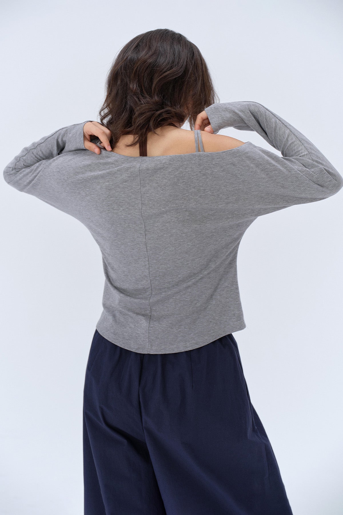 Olivia Asymmetric Off-Shoulder Long-Sleeve Top
