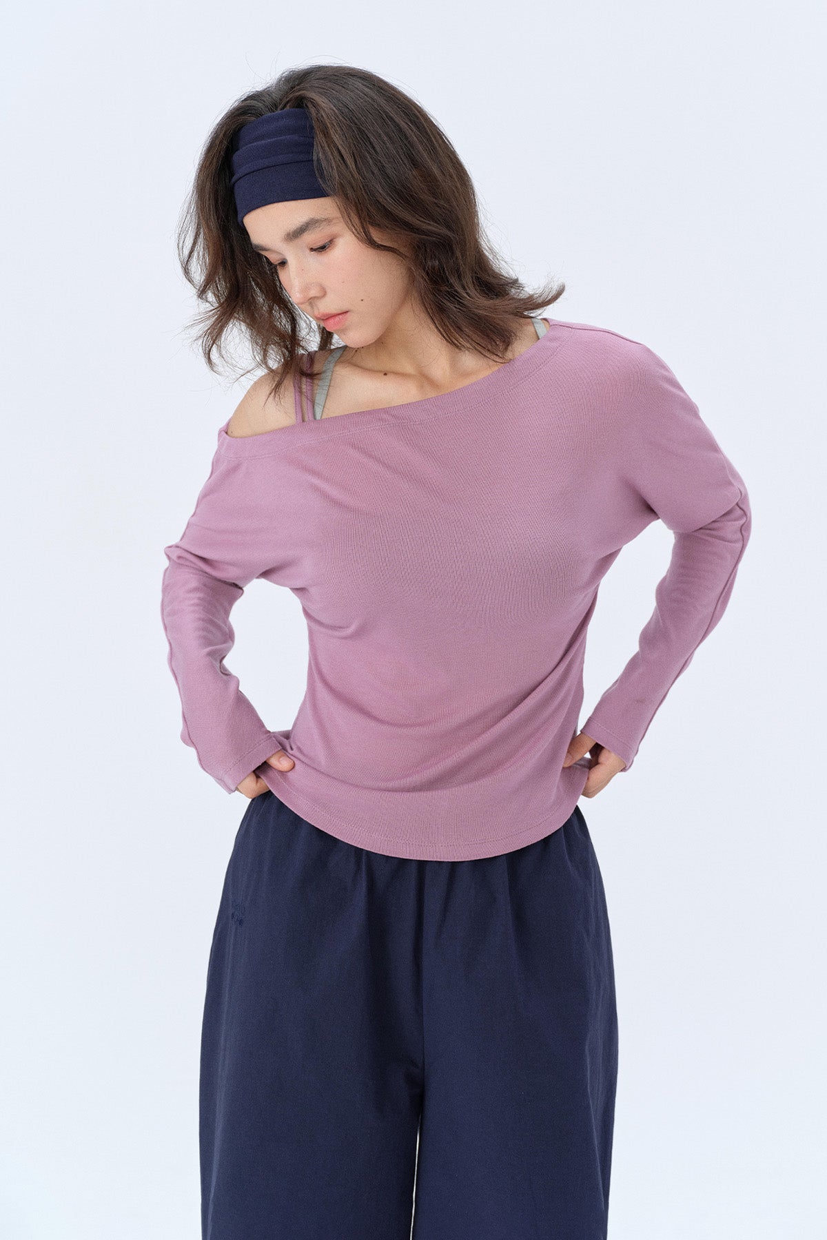 Olivia Asymmetric Off-Shoulder Long-Sleeve Top