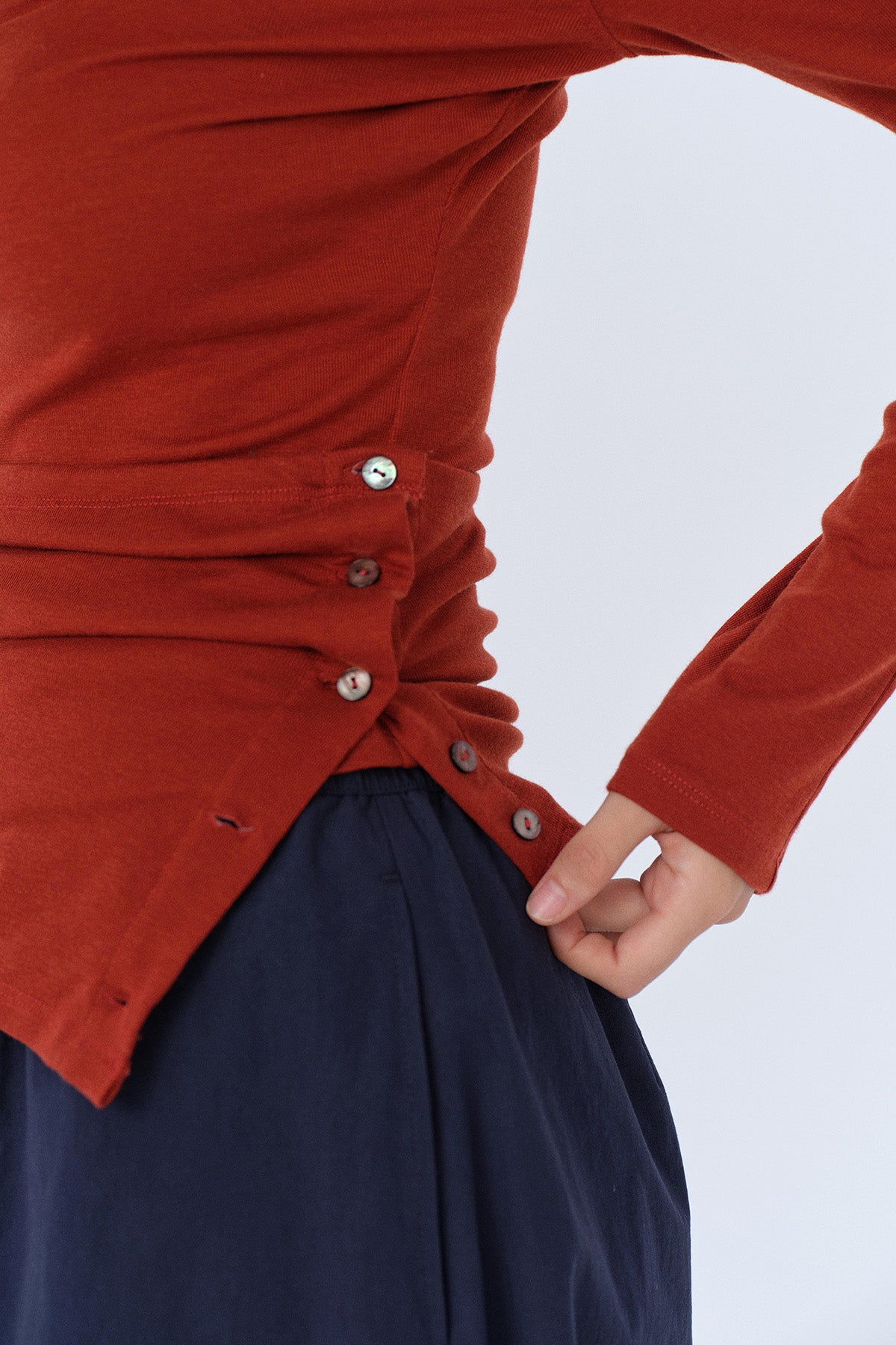 Chloe Henley Wrap Detachable Long-Sleeve Top