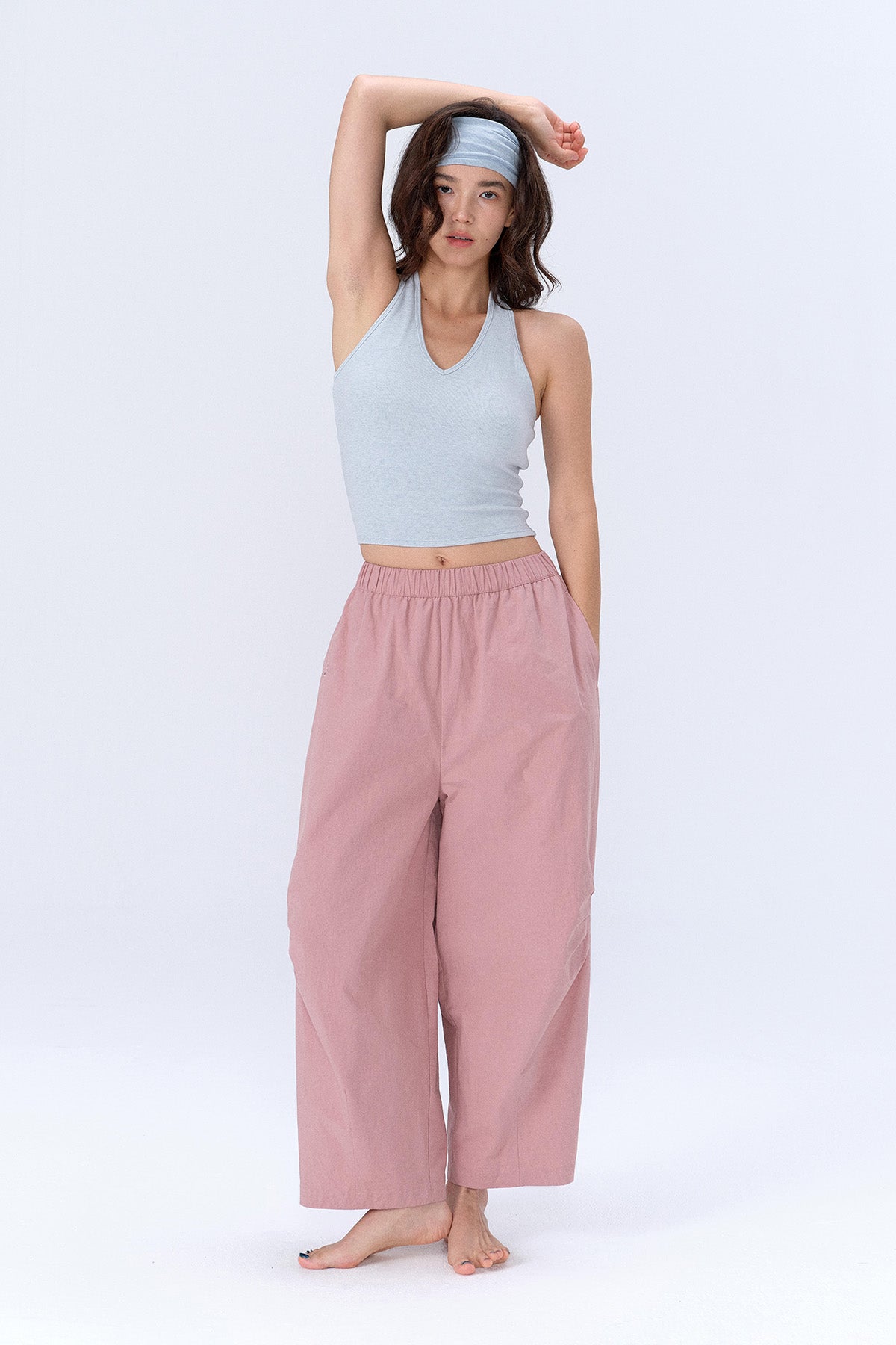 Ava Halter T-Back V-Neck Crop Tank Top