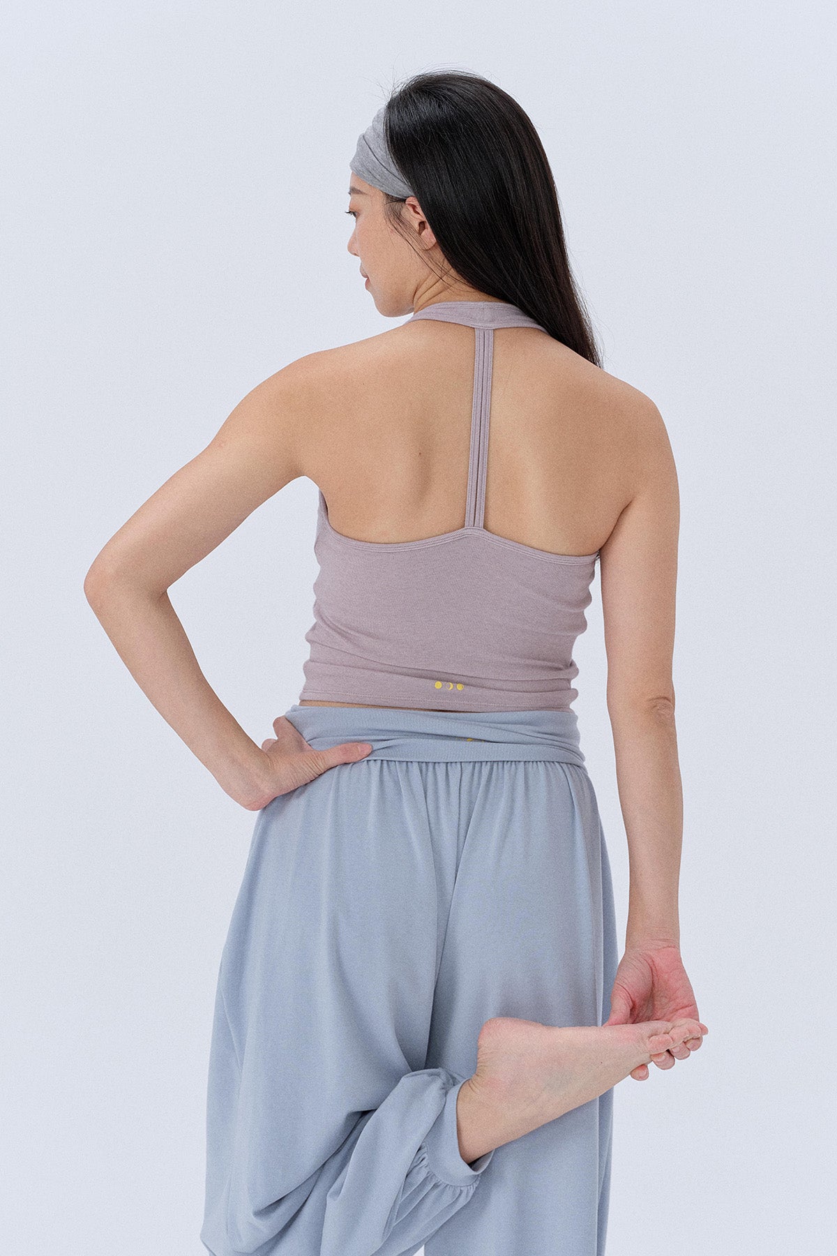 Ava Halter T-Back V-Neck Crop Tank Top