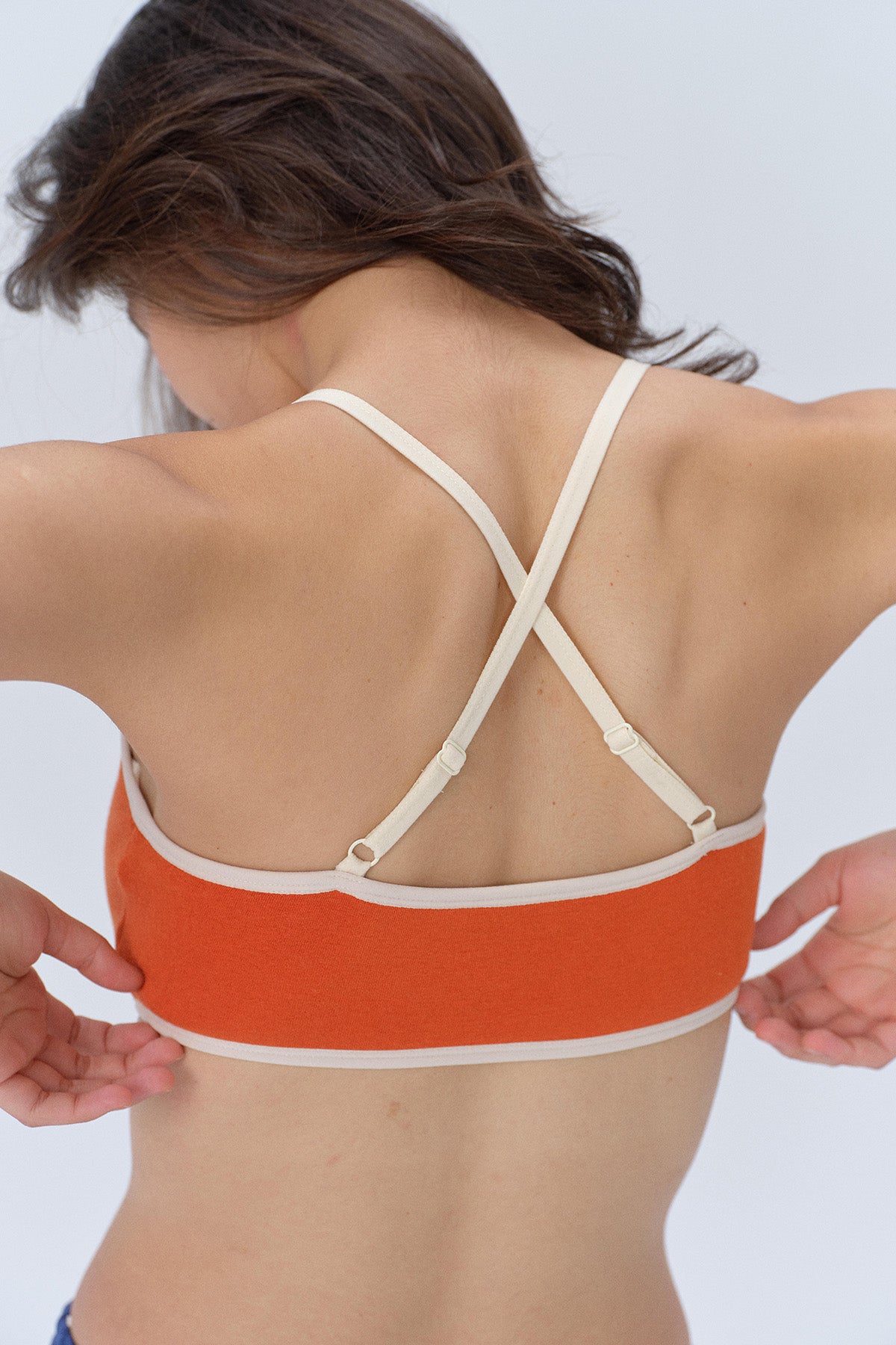 Ruby Square-Neck Cross-Back Crop Tank Top
