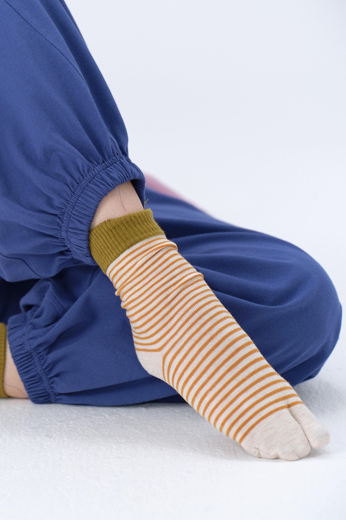 Lily Cotton-Blend Stripe Yoga Toe Socks