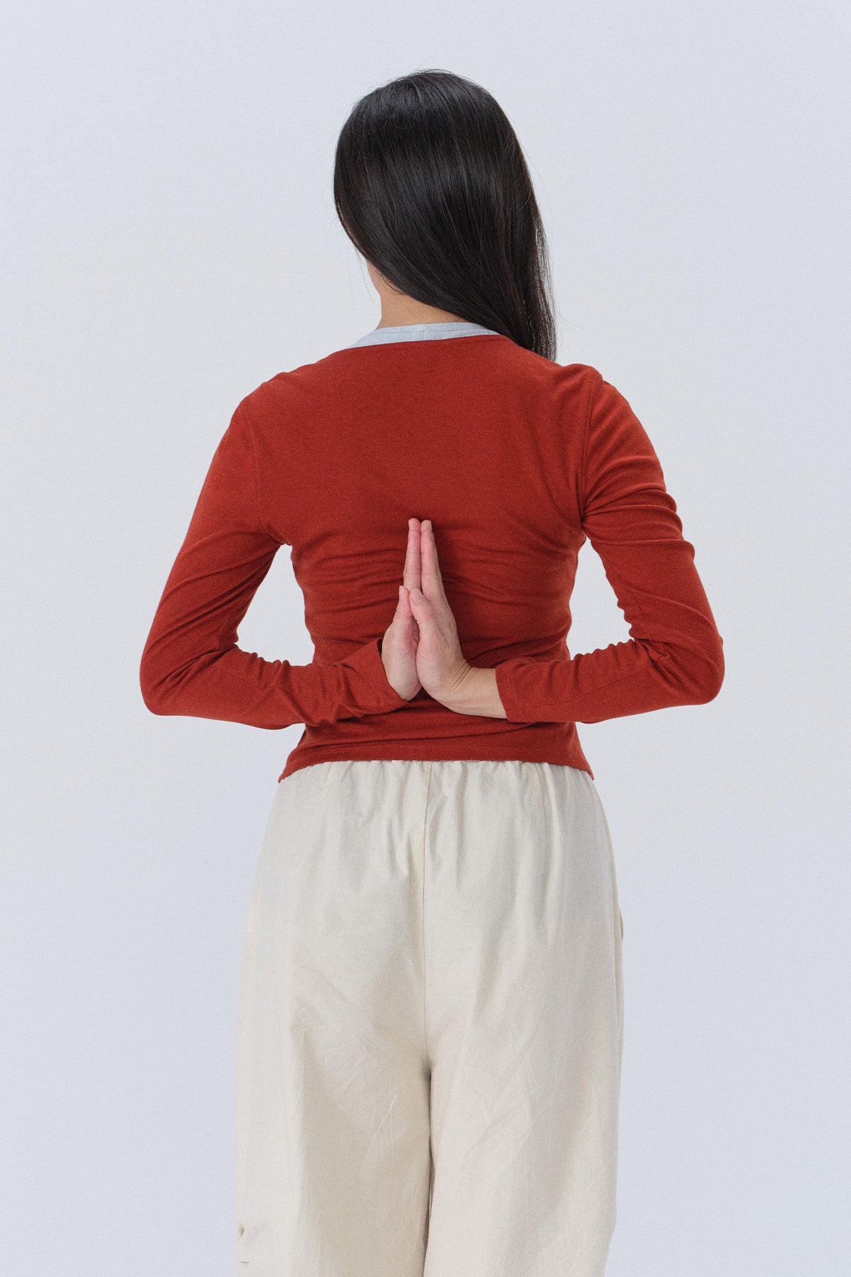 Chloe Henley Wrap Detachable Long-Sleeve Top