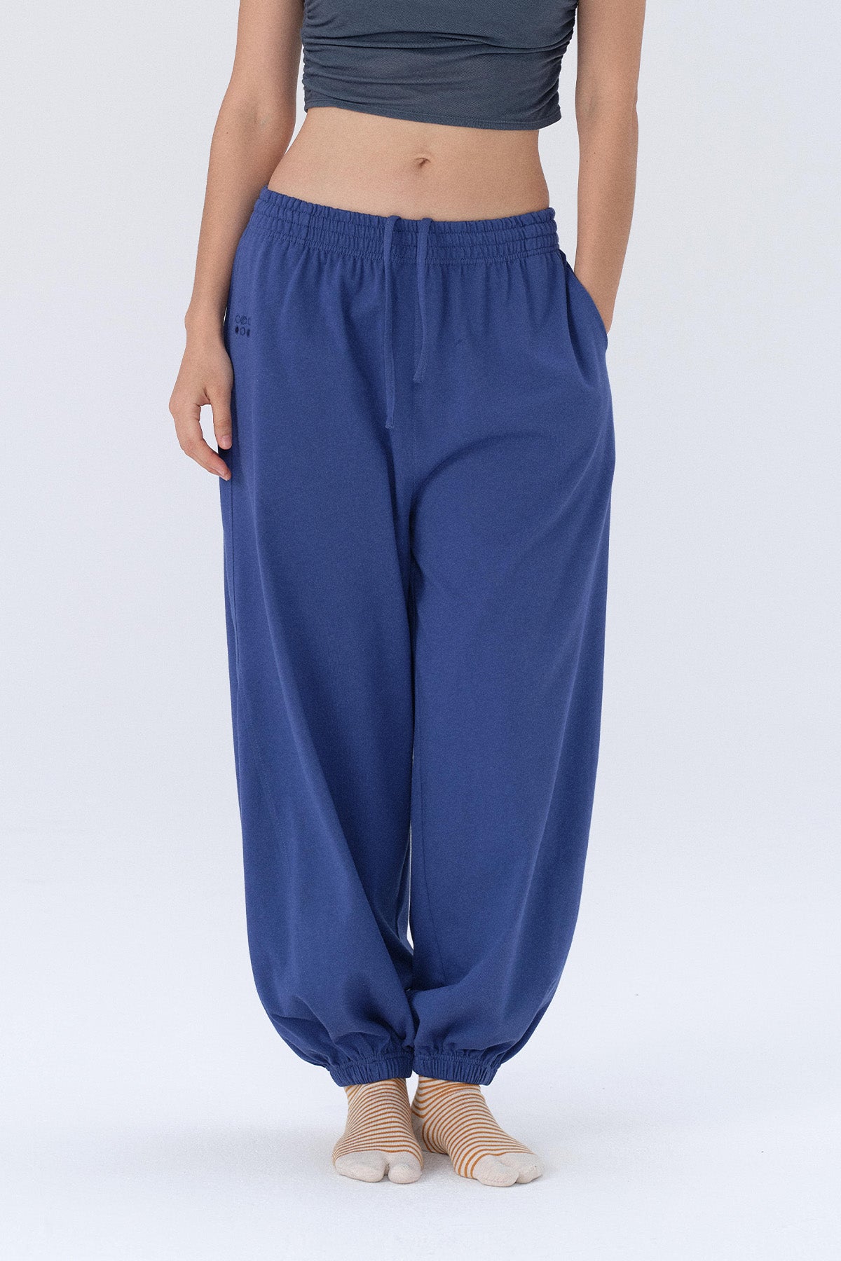 Hazel Lantern Drawstring Logo Trousers