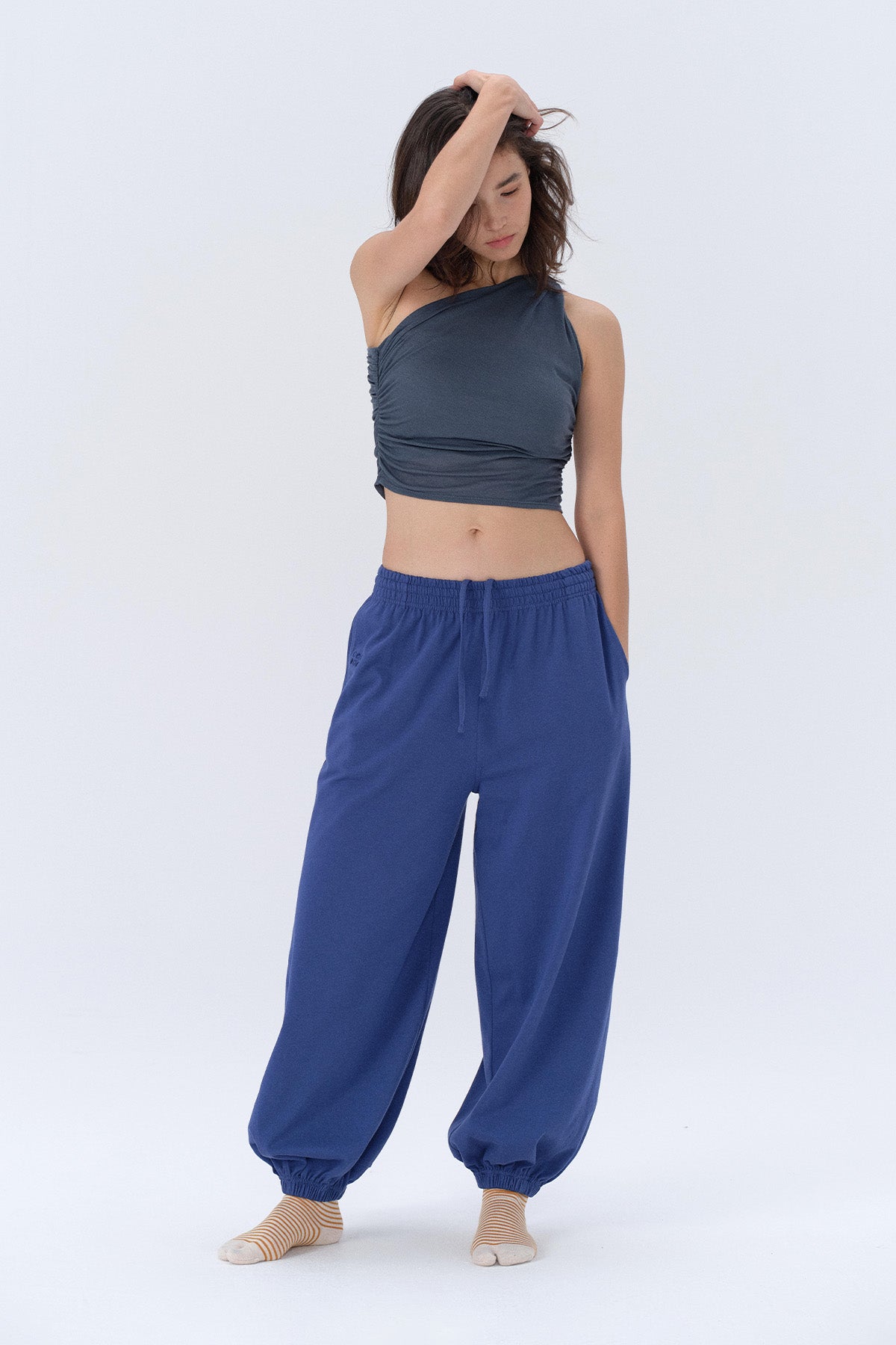 Hazel Lantern Drawstring Logo Trousers