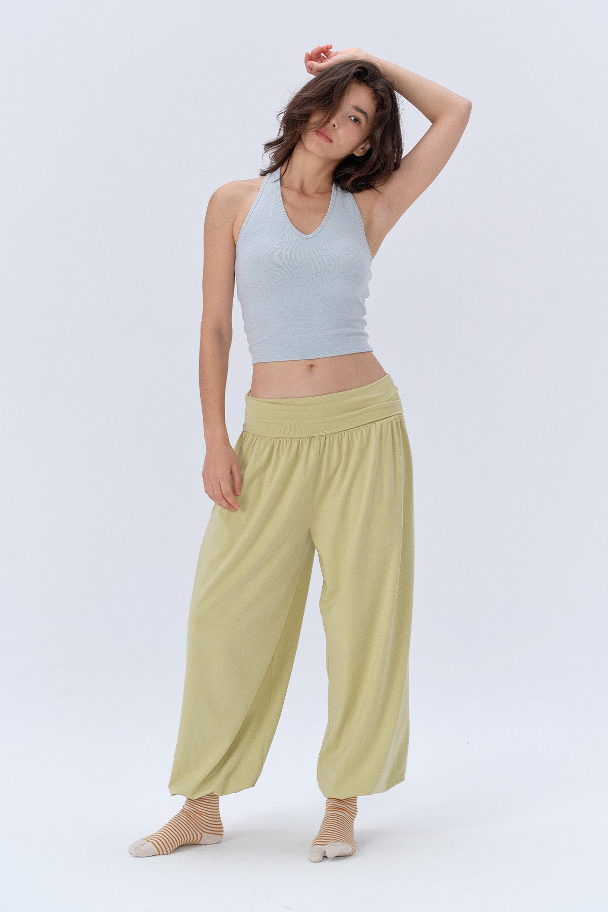 Grace Modal Cocoon Wide-Waist Crop Trousers