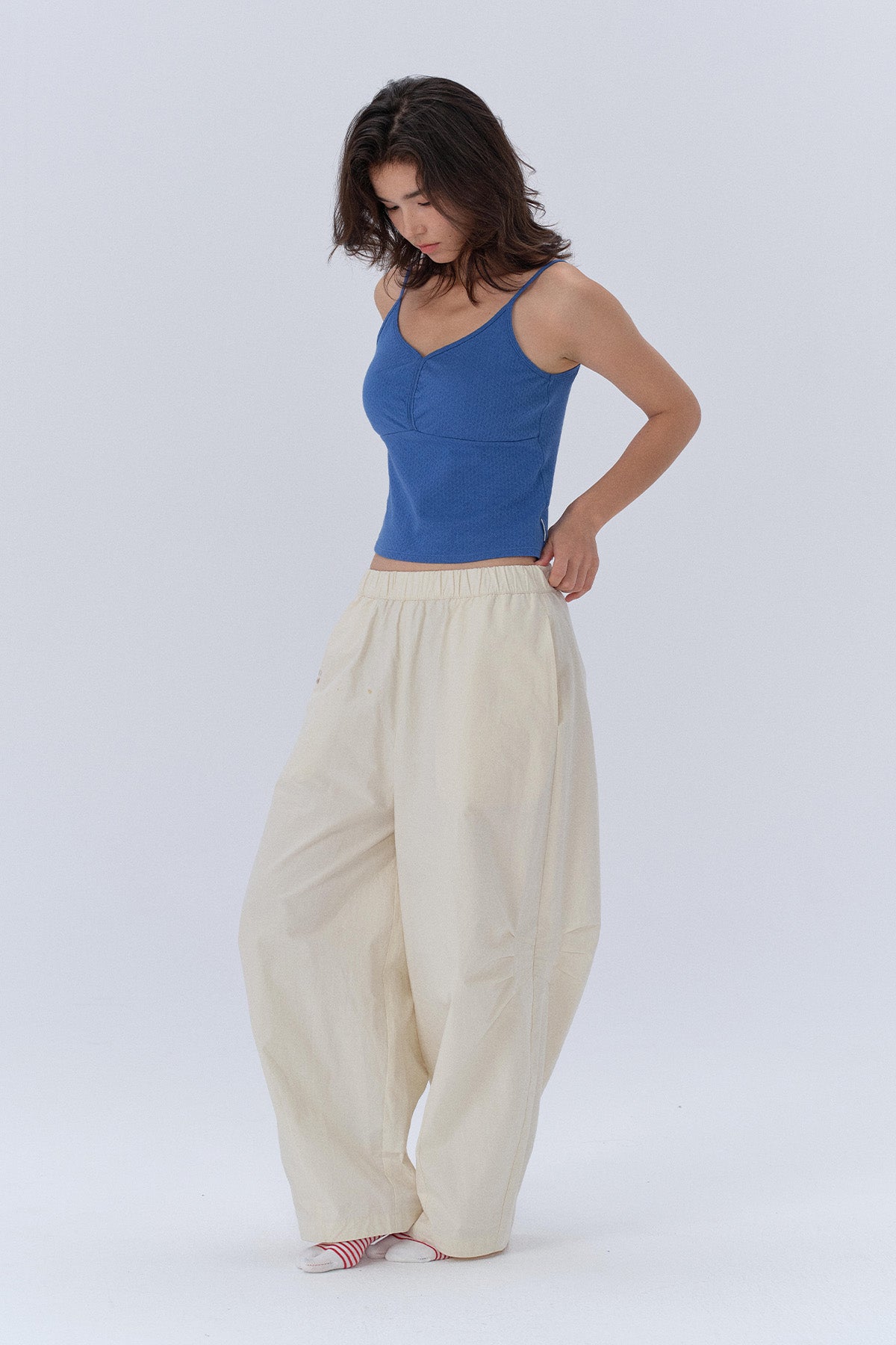Zoe V-Neck Jacquard Padded Cami Top