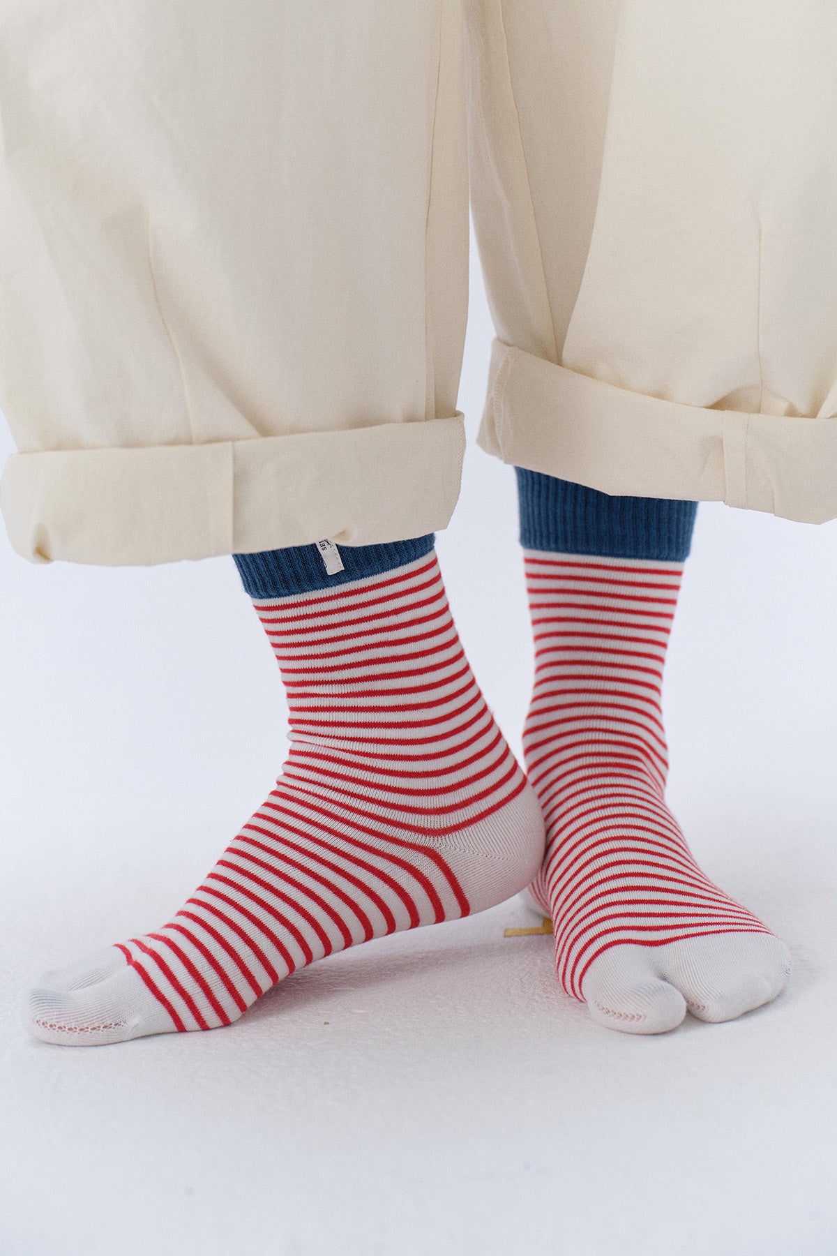 Lily Cotton-Blend Stripe Yoga Toe Socks