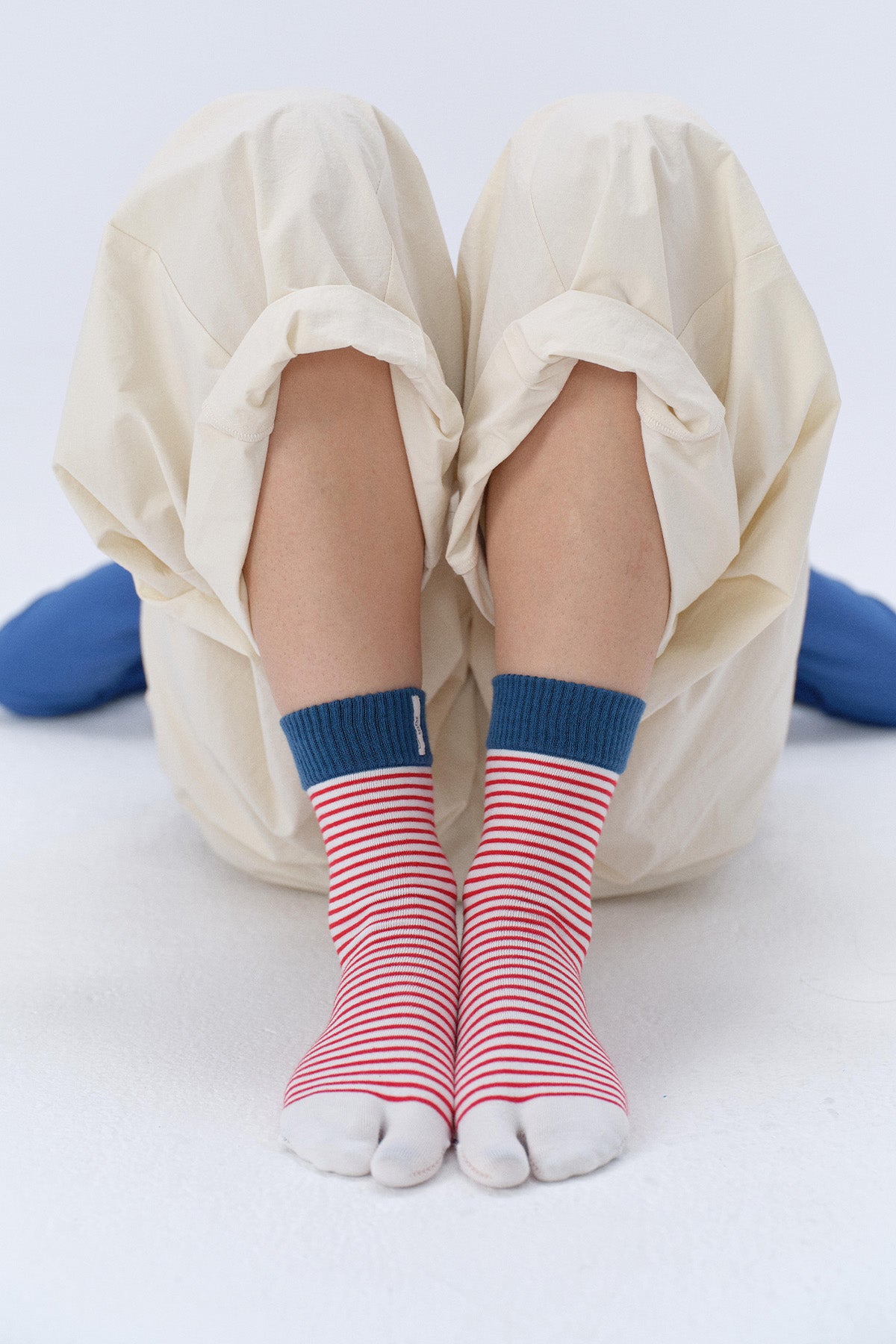 Lily Cotton-Blend Stripe Yoga Toe Socks